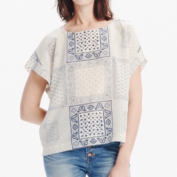 Madewell Kyoto Paisley Bandana Print Silk Top - Picture 5 of 5